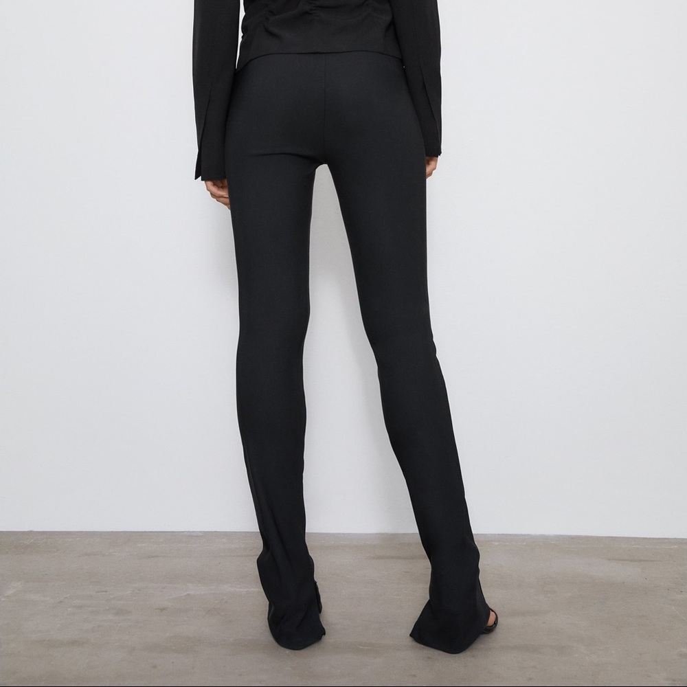 Zara black pants with slit - Picture 4 of 7